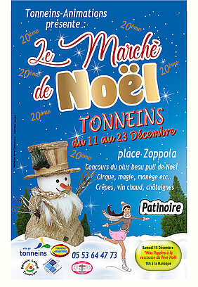 Le marché de Noël, affiche des fêtes de Noël